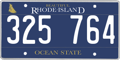 RI license plate 325764