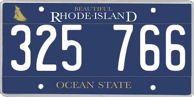 RI license plate 325766