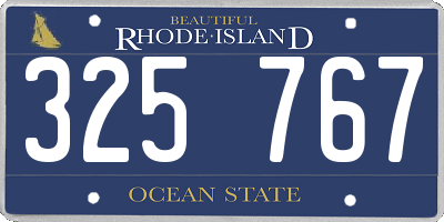 RI license plate 325767