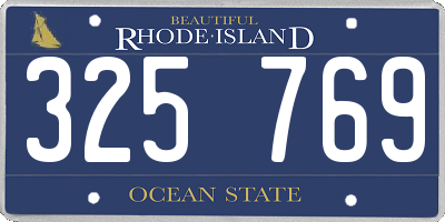 RI license plate 325769