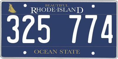 RI license plate 325774