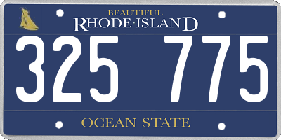 RI license plate 325775