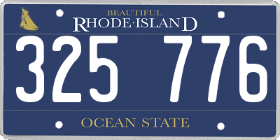 RI license plate 325776