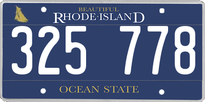 RI license plate 325778