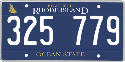 RI license plate 325779