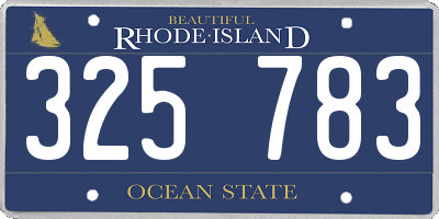 RI license plate 325783