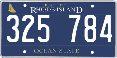 RI license plate 325784