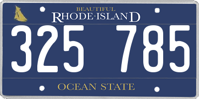 RI license plate 325785