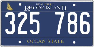 RI license plate 325786