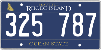 RI license plate 325787