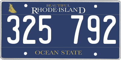 RI license plate 325792