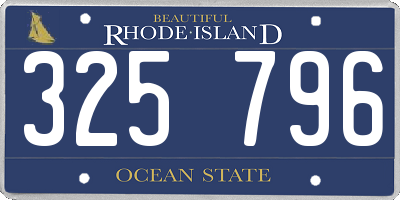RI license plate 325796