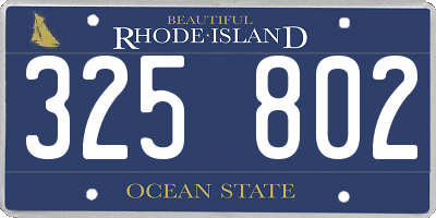 RI license plate 325802