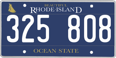 RI license plate 325808