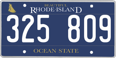 RI license plate 325809