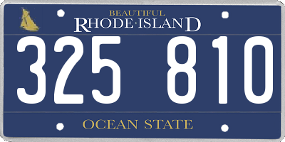 RI license plate 325810