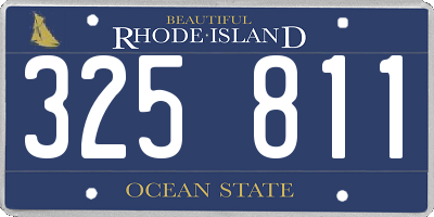RI license plate 325811