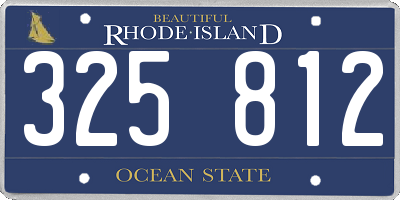 RI license plate 325812