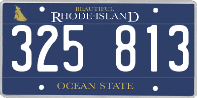 RI license plate 325813