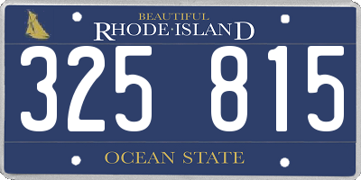 RI license plate 325815