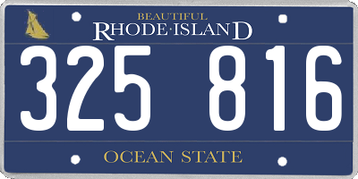 RI license plate 325816