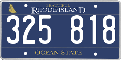 RI license plate 325818