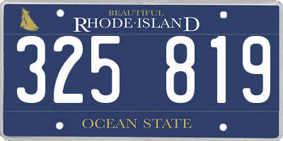 RI license plate 325819
