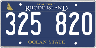 RI license plate 325820