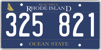 RI license plate 325821