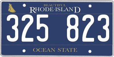 RI license plate 325823