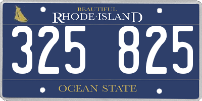 RI license plate 325825