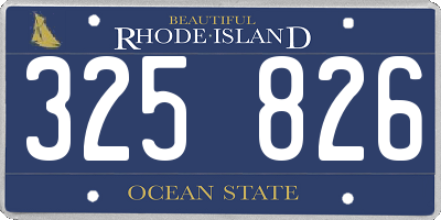 RI license plate 325826