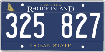 RI license plate 325827