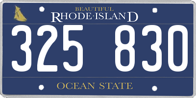 RI license plate 325830