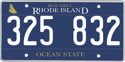 RI license plate 325832