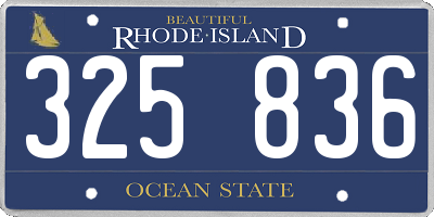 RI license plate 325836