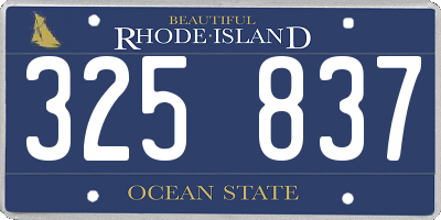 RI license plate 325837