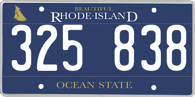 RI license plate 325838