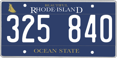 RI license plate 325840