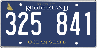 RI license plate 325841