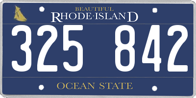 RI license plate 325842