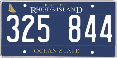 RI license plate 325844