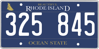 RI license plate 325845