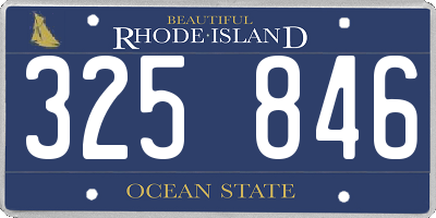 RI license plate 325846