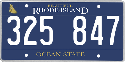 RI license plate 325847