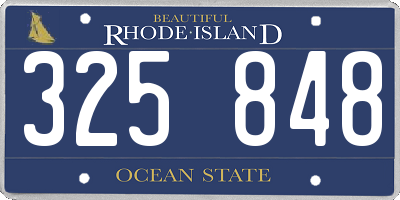 RI license plate 325848