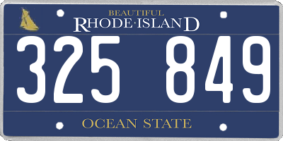 RI license plate 325849