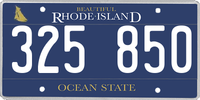 RI license plate 325850