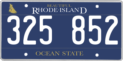 RI license plate 325852