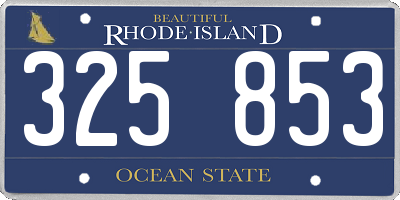 RI license plate 325853